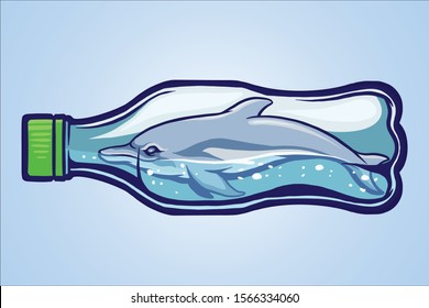 ocean plastic pollution campaign illustration