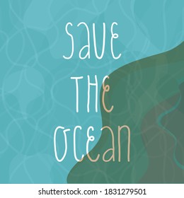 Ocean pollution and ecological disaster concept banner. Pure sea water into which flows the poisonous current. Vector illustration.