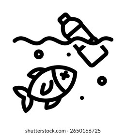 Ocean Pollution Icon Element For Design