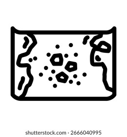 vetor de ícone de linha de microplástico da poluição do oceano. sinal de microplástico da poluição do oceano.