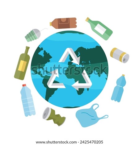 Ocean pollution vector illustration. The ocean pollution metaphor paints grim picture underwater degradation Contamination ocean with rubbish endangers health marine life The environmental problem