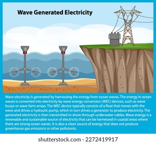 Ocean Power Generation with Underwater Turbines illustration