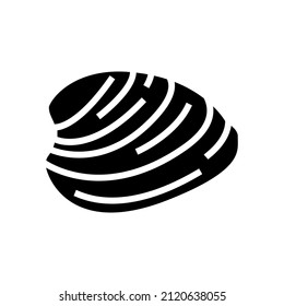 ocean quahog clam glyph icon vector. ocean quahog clam sign. isolated contour symbol black illustration