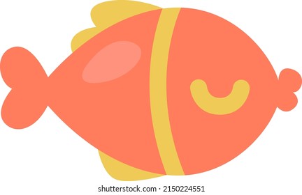 Ocean red fish, illustration, vector on a white background.