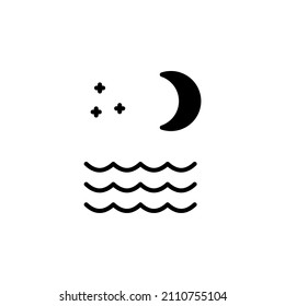 Ocean, River, Sea Solid Icon Design Concept For Web And UI, Simple Icon For Your Project.