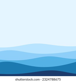 Ocean river water wave layer background vector illustration