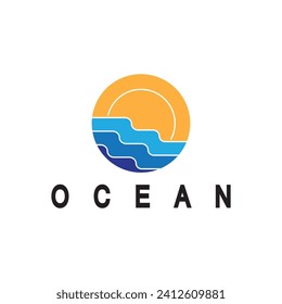 Ocean roundshape round shape  vector logo