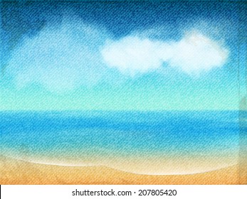 Ocean Scene on Canvas Background