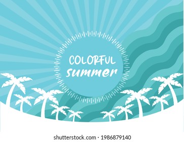 Escena oceánica con ondas Vector libre