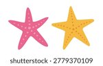 Ocean Sea Animal Starfish Vector Illustration Set.
Beach Summer Sea Star Vector Simple Clipart.
Marine Life  Starfish Icon.