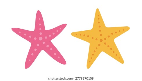 Ocean Sea Animal Starfish Vector Illustration Set.
Beach Summer Sea Star Vector Simple Clipart.
Marine Life  Starfish Icon.