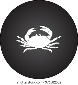 Ocean sea crab simple icon on colorful round background