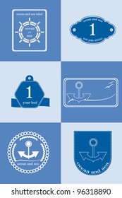 ocean and sea labels and stamp vector