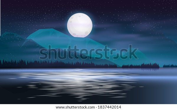 Ocean or sea. sky with\
clouds and reflection of light in the water surface. Cartoon\
illustration.