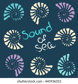 ocean sea sound seashell pattern