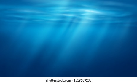 Ocean or sea surface seen from underwater, vector.