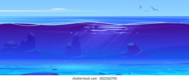 Ocean Or Sea Underwater Background Cross Section