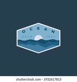 Ocean Sea View Logo Design Symbol Emblem Vector Template