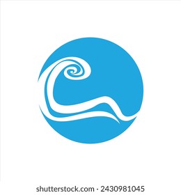 Ocean and sea water flowing wave swimming vector symbols
