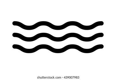 Ocean sea water line art vector icon for apps and websites