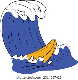 Ocean Sea Water Wave With Surfboard Summer