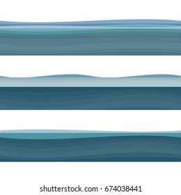 Ocean, sea, water waves vector