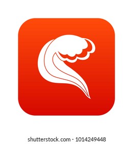 Ocean or sea wave icon digital red for any design isolated on white vector illustration
