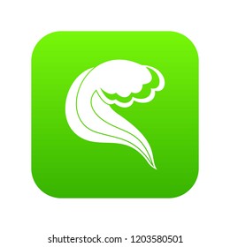 Ocean or sea wave icon digital green for any design isolated on white vector illustration