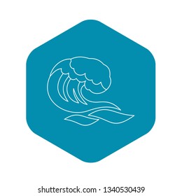 Ocean or sea wave icon. Outline illustration of ocean or sea wave vector icon for web