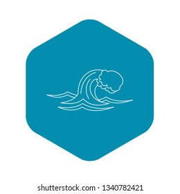 Ocean or sea wave icon. Outline illustration of ocean or sea wave vector icon for web