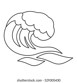 Ocean or sea wave icon. Outline illustration of ocean or sea wave vector icon for web