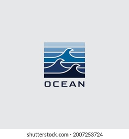 Ocean sea wave logo design inspiration vector template