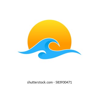 Ocean Sea Wave Logo Design Element