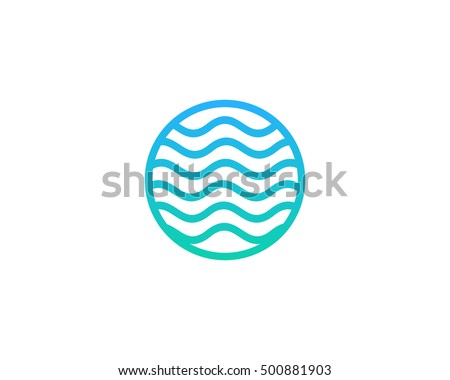 Ocean Sea Wave Logo Design Template