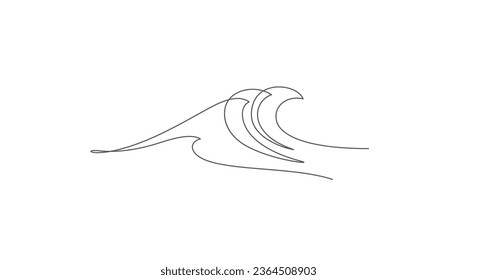 ocean sea wave one line minimalism concept thin line illustration continuous