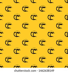 Ocean or sea wave pattern seamless vector repeat geometric yellow for any design