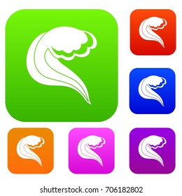 Ocean or sea wave set icon in different colors isolated vector illustration. Premium collection