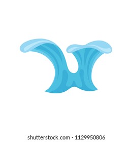 Ocean or sea wave, water splashes, design element for marine nautical theme vector Illustration on a white background