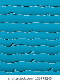 Ocean or Sea Waves Background. Simple marine backdrop. Vector illustration EPS8.