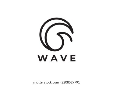 ocean sea waves logo simple lines. icons vector design