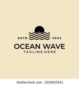 Ocean and sea waves logo vector illustration design