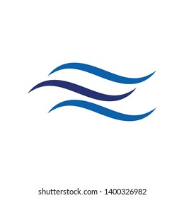 Ocean, sea waves vector illustration flat simple line icon symbol.