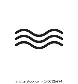 Ocean, sea waves vector illustration flat simple line icon symbol.