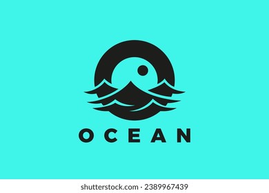 Ocean Sean Letter O Logo Design Vector template. Resort Travel Logotype concept icon.