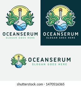 Ocean Serum Logo Template Vector