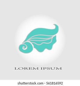 Ocean shell design logo elemen.  Vector illustration