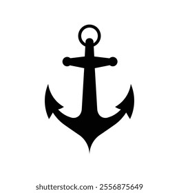 ocean ship anchor symbol silhouette vector eps