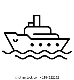 Ocean ship icon in trendy flat style isolated on grey background. Website pictogram. Internet symbol for your web site design, logo, app, UI. Vector illustration, EPS10.