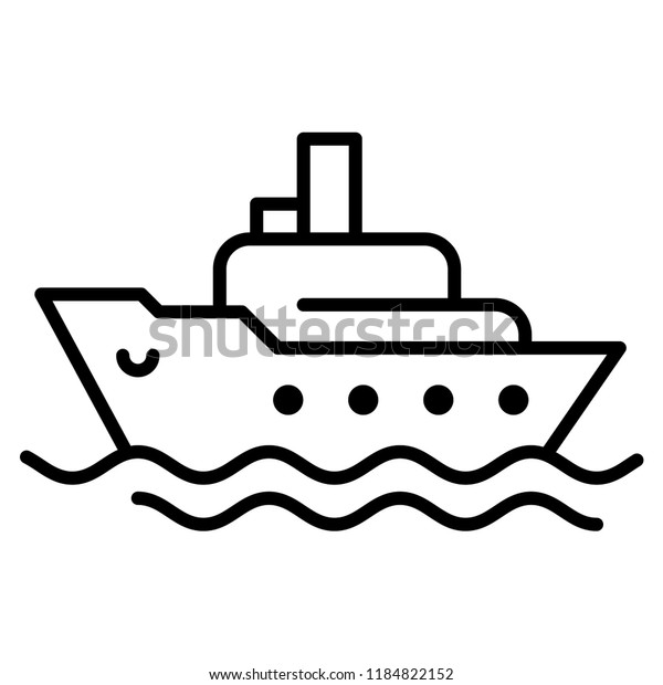 Ocean Ship Icon Trendy Flat Style Stock Vector (Royalty Free ...