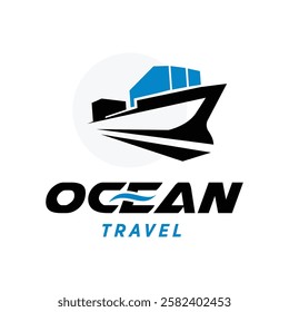 Ocean ship travel logo design